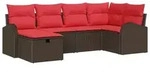 vidaXL Gartensofa-set 6 stk. Braun Poly-Rattan - Braun