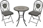 DEGAMO Gartenset Sitzgruppe Bistroset SIENA 3-teilig (2x Stuhl, 1x Tisch rund...