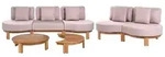 BELIANI Gartenlounge Set Hellbraun Akazienholz 5-Sitzer mit Tisch und Sitzkissen