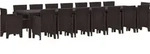 vidaXL Garten-Esszimmergarnitur mit Kissen mit Kissen 17 pcs Braun PP - Braun