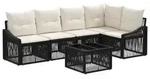 vidaXL Gartensofa-set 6 stk. Schwarz Poly-Rattan - Schwarz