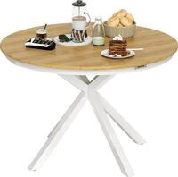 Outsunny Gartentisch &Oslash;118cm, Wetterfest Balkontisch aus Aluminium Lattendesign