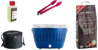 LotusGrill Starter-Set Classic Grill Tiefblau mit USB-Anschlu&szlig; 5 teilig