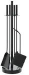 vidaXL 5-teiliges Kaminbesteck-Set 18 x 66 cm Stahl - Schwarz