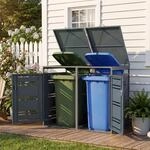 COSTWAY M&uuml;lltonnenbox f&uuml;r 2x120 L M&uuml;lltonne, wetterfester Gartenschuppen mit