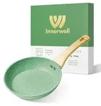 Antihaft Bratpfanne 24cm Gr&uuml;n Induktion Pfanne mit Holzgriff