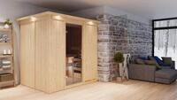 Karibu Sauna Innensauna Bodin Fronteinstieg Ofen 9 kW integr. Strg 210x165x202 cm mit