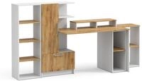 Schreibtisch Vicco Tomy Wei&szlig;/Goldkraft Eiche 150 x 59 cm 5er Set, Model 59856 -