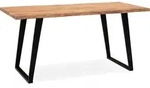 WOHNLING Schreibtisch 120x60x76 cm Akazie Massivholz / Metall Computertisch Baumkante