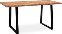 WOHNLING Schreibtisch 180x90x76 cm Akazie Massivholz / Metall Computertisch Baumkante