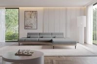 ALTDECOR Ecksofa mit Elektrischer Sitztiefenverstellung MONA - 316x205x85 - Grau -