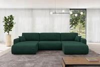 ALTDECOR Ecksofa - BERY-U - 377x193x88 - Gr&uuml;n - Corner Sofa Eckcouch Couch U-Form,