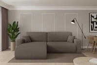 ALTDECOR Ecksofa mit Schlaffunktion und Bettkasten - BERY-L - 276x193x88 - Braun -