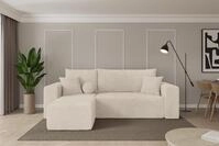 ALTDECOR Ecksofa mit Schlaffunktion und Bettkasten - SENO-L - 249x139x85 - Beige -