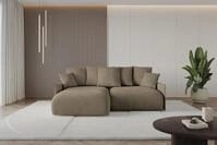 ALTDECOR Ecksofa mit Schlaffunktion und Bettkasten ONESK-L 216x177x72 cm Braun -