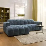 Masseno Ecksofa TISI L-Form, Wohnzimmersofa, Couch, Soffa, Couchgarnitur- Blau,...