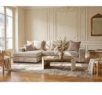 Ecksofa mit Schlaffunktion & Bettkasten &ndash; Beige Chenille, Links &ndash; 3-Sitzer...
