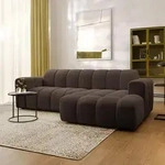 Masseno Ecksofa TISI L-Form, Wohnzimmersofa, Couch, Soffa, Couchgarnitur- Braun,