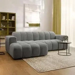 Masseno Ecksofa TISI L-Form, Wohnzimmersofa, Couch, Soffa, Couchgarnitur- Grau,