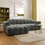 Masseno Ecksofa TISI L-Form, Wohnzimmersofa, Couch, Soffa, Couchgarnitur- Grau,...
