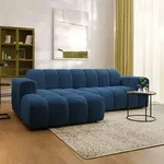 Masseno Ecksofa TISI L-Form, Wohnzimmersofa, Couch, Soffa, Couchgarnitur- Blau,