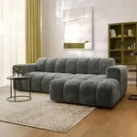 Masseno Ecksofa TISI L-Form, Wohnzimmersofa, Couch, Soffa, Couchgarnitur- Grau,...