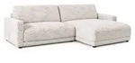 KAWOLA Sofa MARLIN Ecksofa Stoff cremewei&szlig; Longchair rechts - Wei&szlig;