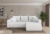 ALTDECOR Ecksofa mit Schlaffunktion und Bettkasten - MILA-L - 277x194x86 - Wei&szlig; -