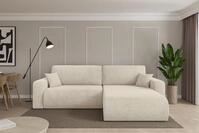 ALTDECOR Ecksofa mit Schlaffunktion und Bettkasten - BERY-L - 276x193x88 - Creme -