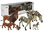 Afrikanische Wildtiere L&ouml;wen-Zebra-Familien-Figurenset