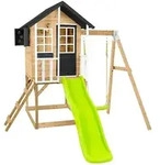 Zwerkules Holli 2 Kinder Stelzenhaus mit Rutsche und Schaukel Holz - Braun