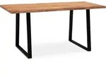 WOHNLING Esszimmertisch 180x90x76 cm Akazie Massivholz / Metall Esstisch Baumkante