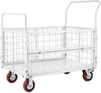 VEVOR Plattformwagen mit K&auml;fig, 2000 lbs Tragf&auml;higkeit, 6-in-1 faltbarer...