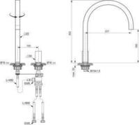 IDEAL STANDARD A7831A5 Waschtischarmatur hoher Auslauf Solos - Grau
