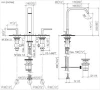 Dornbracht 20713671-33 Waschtisch-Dreilochbatterie mit - Schwarz
