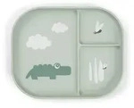 Foodie Croco Green Divided Plate, Done By Deer - Transparent