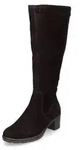 Remonte Damen Langschaft Stiefel aus Rauhleder braun mit Vario-Schaft und 6 cm
