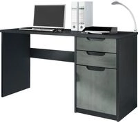 Vladon Schreibtisch Logan, Germany, B&uuml;rotisch mit 2 Schubladen und 1 T&uuml;r, Schwarz
