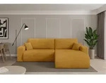 ALTDECOR Ecksofa mit Schlaffunktion und Bettkasten - BERY-L - 276x193x88 - Senfgelb -