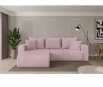 ALTDECOR Ecksofa mit Schlaffunktion und Bettkasten - MILA-L - 277x194x86 - Rosa -