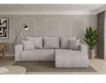 ALTDECOR Ecksofa mit Schlaffunktion und Bettkasten - MILA-L - 277x194x86 - Hellgrau -