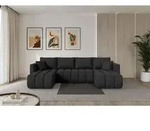 ALTDECOR Ecksofa - GARD-U - 300x146x85 - Schwarz - Corner Sofa Eckcouch Couch U-Form,