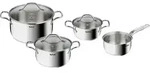 Tefal Intuition 7-teiliges Topfset Edelstahl B864S7, Kochset, Edelstahl, Edelstahl,