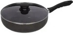 Kelomat Alu Pfanne Reventon &Oslash;24cm hoch mit Deckel Induktion Schwarz - Schwarz