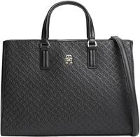 Tommy Hilfiger Damen Satchel Bag Tasche Daily mit Monogramm-Pr&auml;gung, Schwarz...