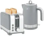 HOMCOM 2200 W Wasserkocher- und Toaster-Set mit Thermostat, Grau - Grau