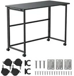 Maclean Klapptisch schwarz mobil Platte 100x50cm max. 50kg MC-1250 B - Schwarz