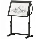 HOMCOM Zeichentisch H&ouml;henverstellbar Architektentisch mit Ablageleiste Schwarz...