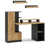 Schreibtisch Vicco Tomy Anthrazit/Goldkraft Eiche 150 x 59 cm 5er Set, Model...