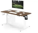 Ergonomischer, h&ouml;henverstellbarer Schreibtisch, wei&szlig;/Nussbaum: 120 x 60 cm:...